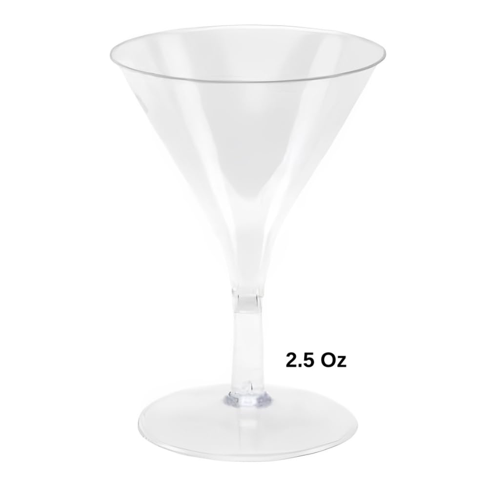 Clear Plastic Martini Cups, 6 Count, 2.50 oz F978917