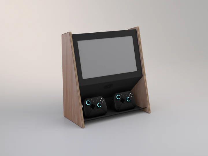 Black Walnut Mini Wall Mounted Arcade Console with 15.6" 1080p LCD, 1TB SSD, 2 Wireless Controllers D656275