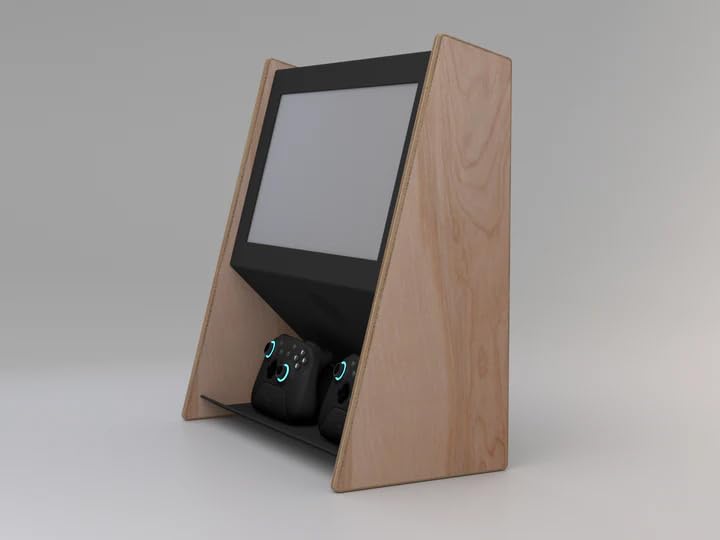 Black Walnut Mini Wall Mounted Arcade Console with 15.6" 1080p LCD, 1TB SSD, 2 Wireless Controllers D656275