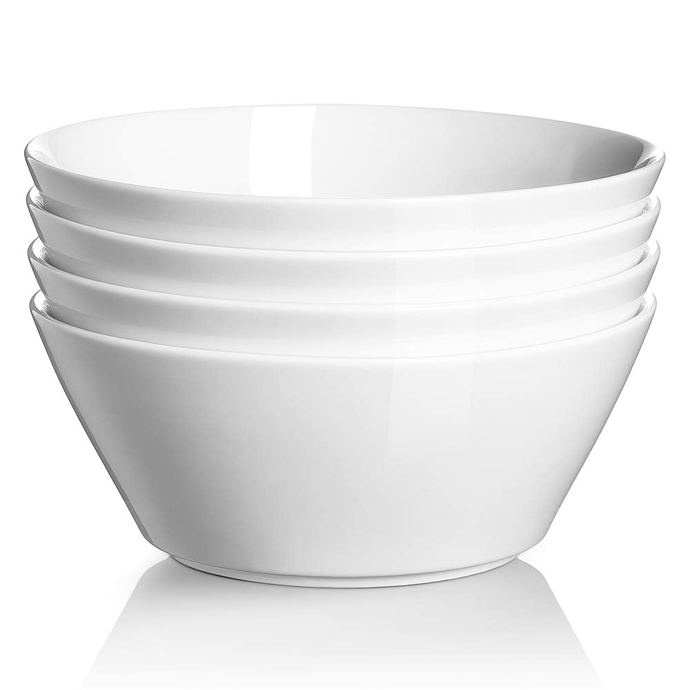 White Ceramic Soup Bowls Set of 4 M7791