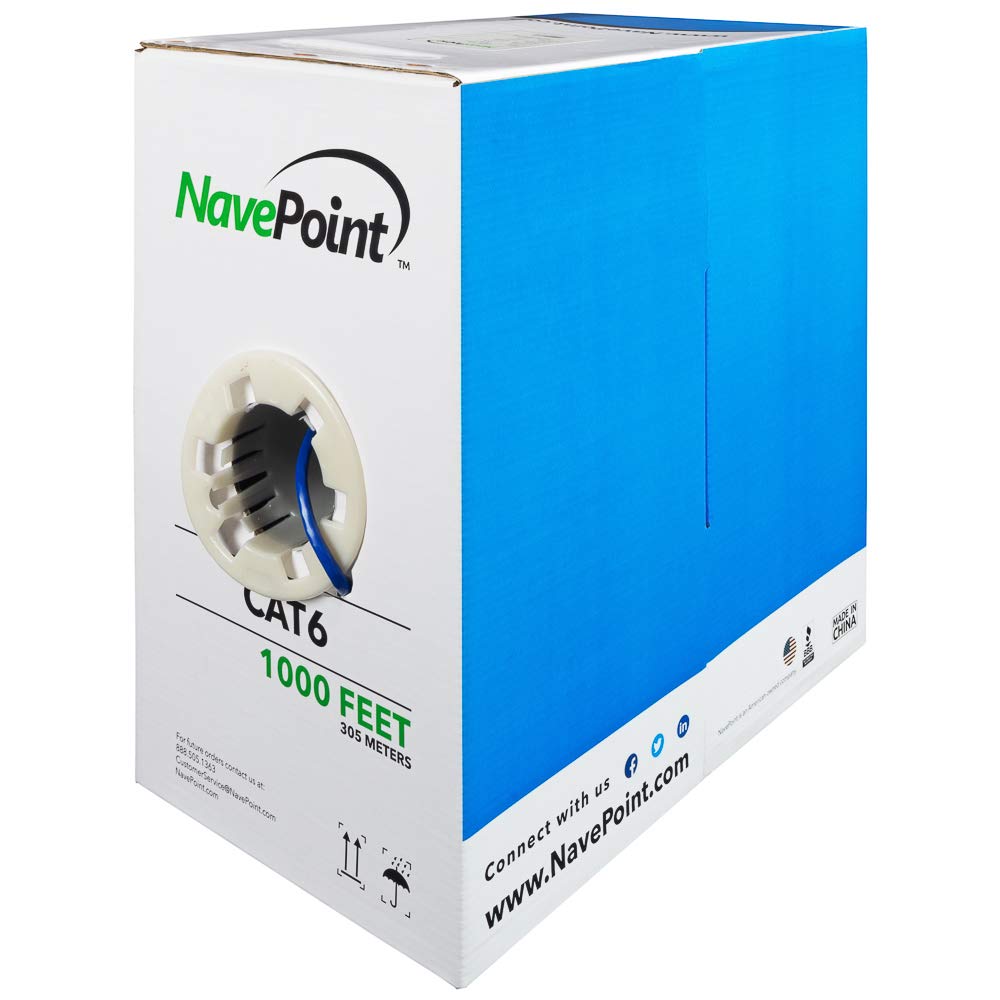 Cat6 1000ft Blue Solid Bulk Ethernet Cable K415767