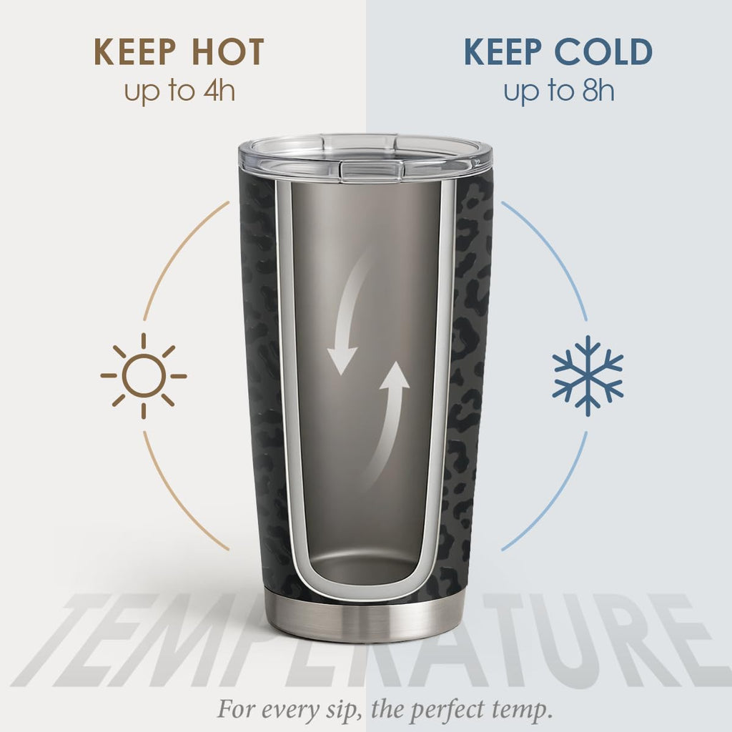 20oz Stainless Steel Insulated Leopard Print Tumbler E95672