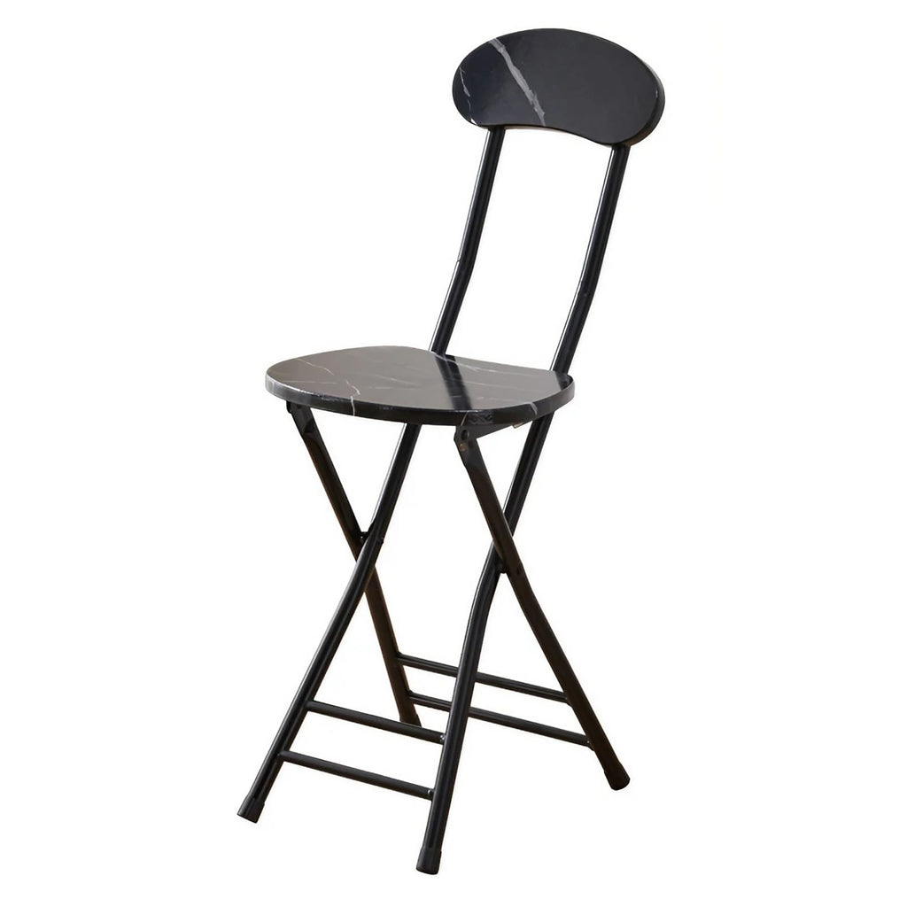 Folding Bar Stool with Backrest, 17.7inch Black L249275