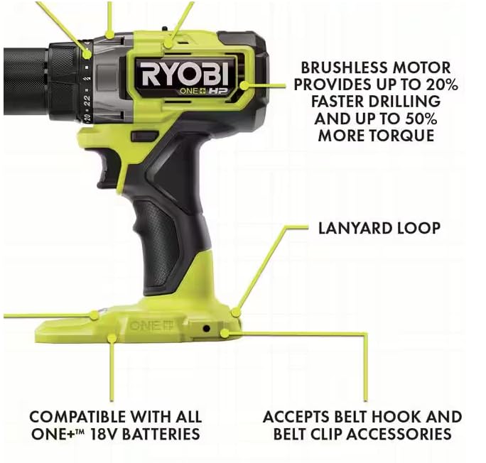 18V Brushless Cordless 2-Tool Combo Kit with 2.0 AH Batteries and Charger V211785