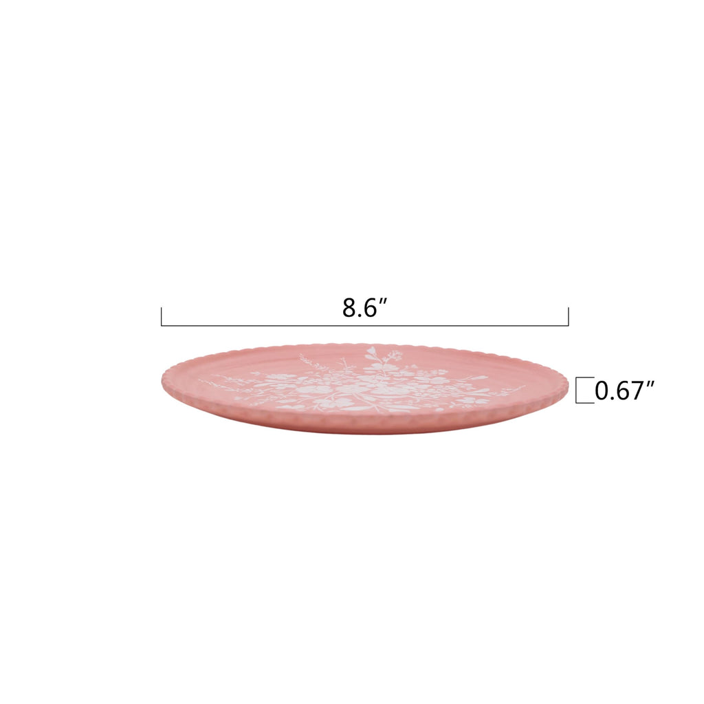 12-Piece Pink Bamboo Melamine Dinnerware Set U175961
