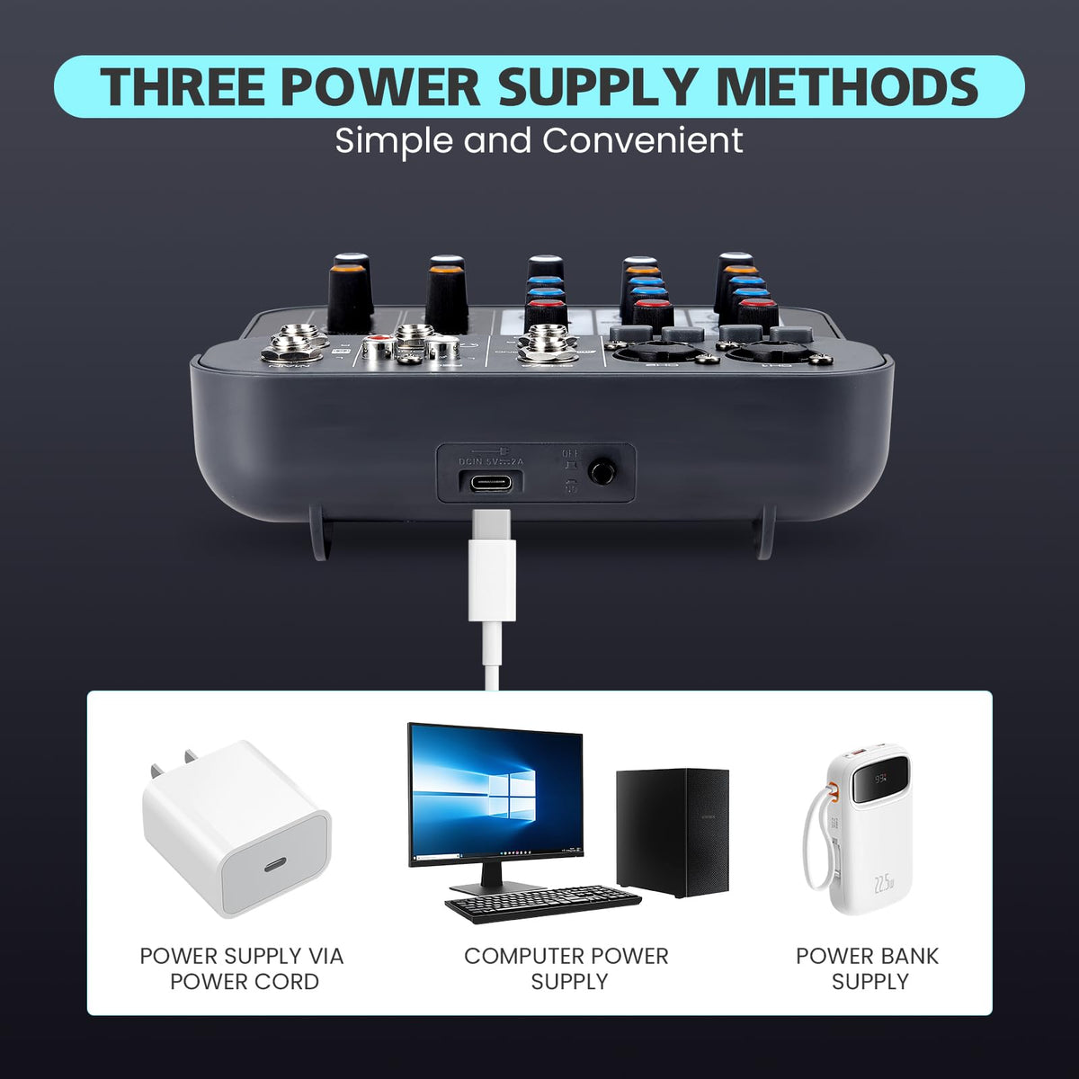 4 Channel DJ Audio Mixer with XLR 1/4" Interface A7164