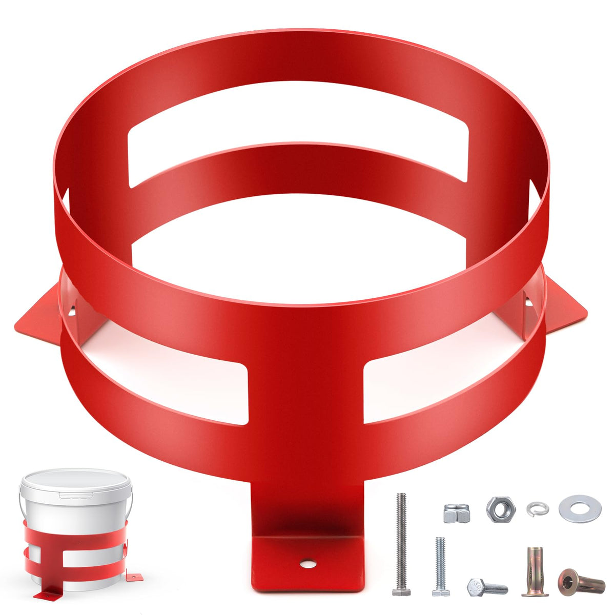 2 Pcs 5 Gallon Red Bucket Holder Mount F3852