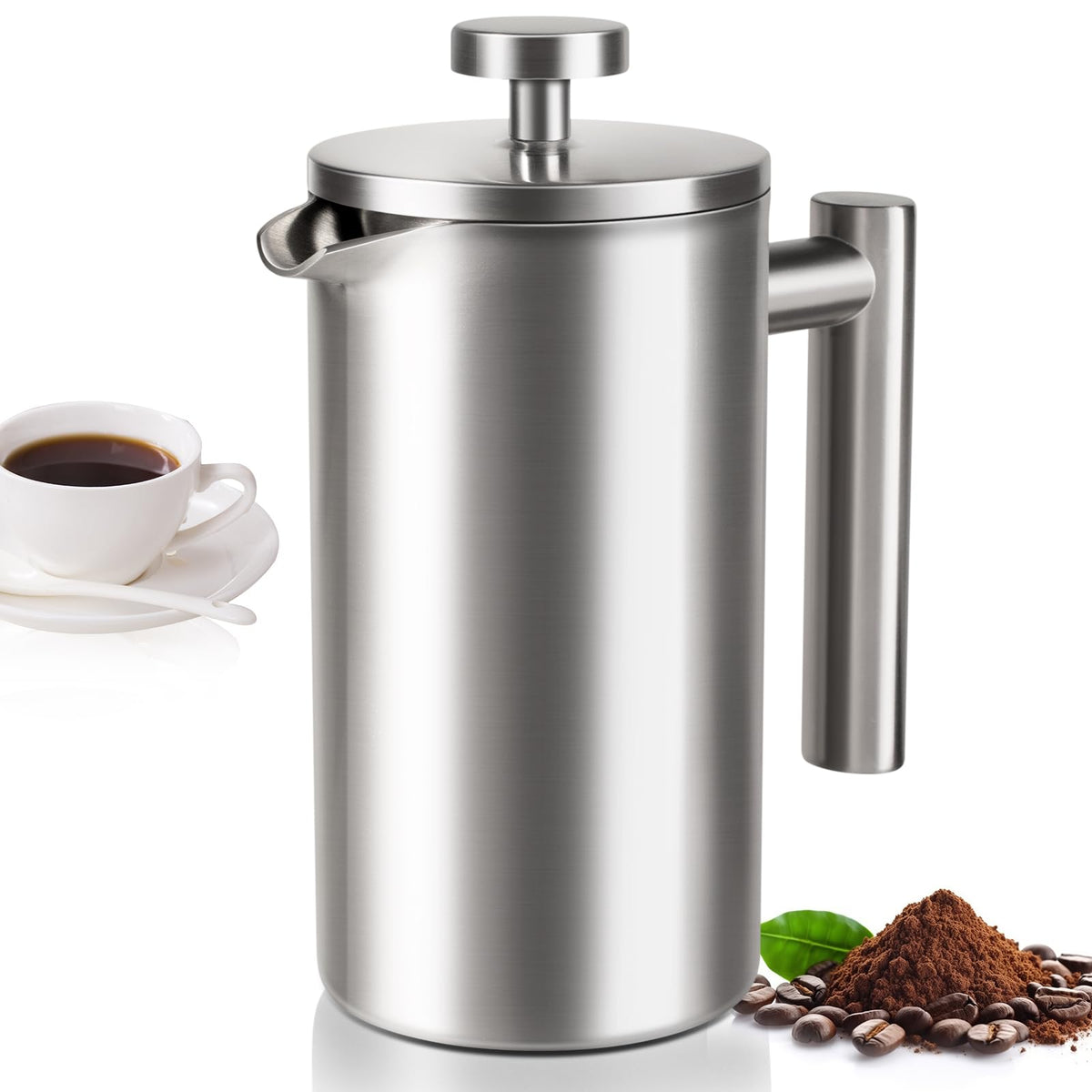12 OZ Stainless Steel French Press Coffee Maker D3462
