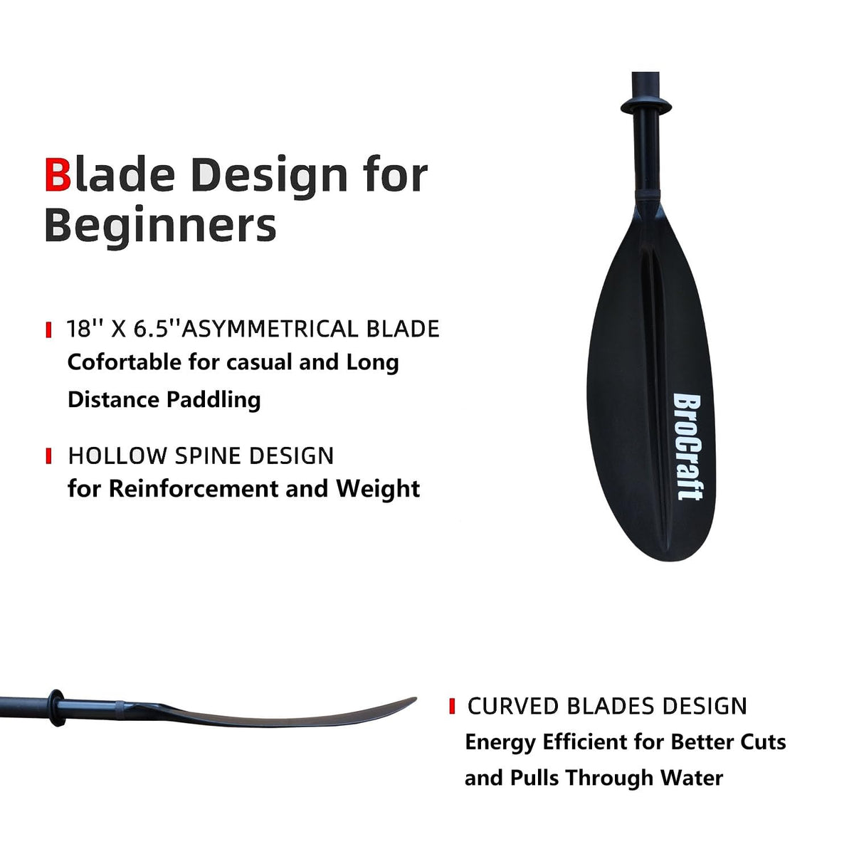 90.5 Inches Kayak Paddles with Paddle Leash C42832