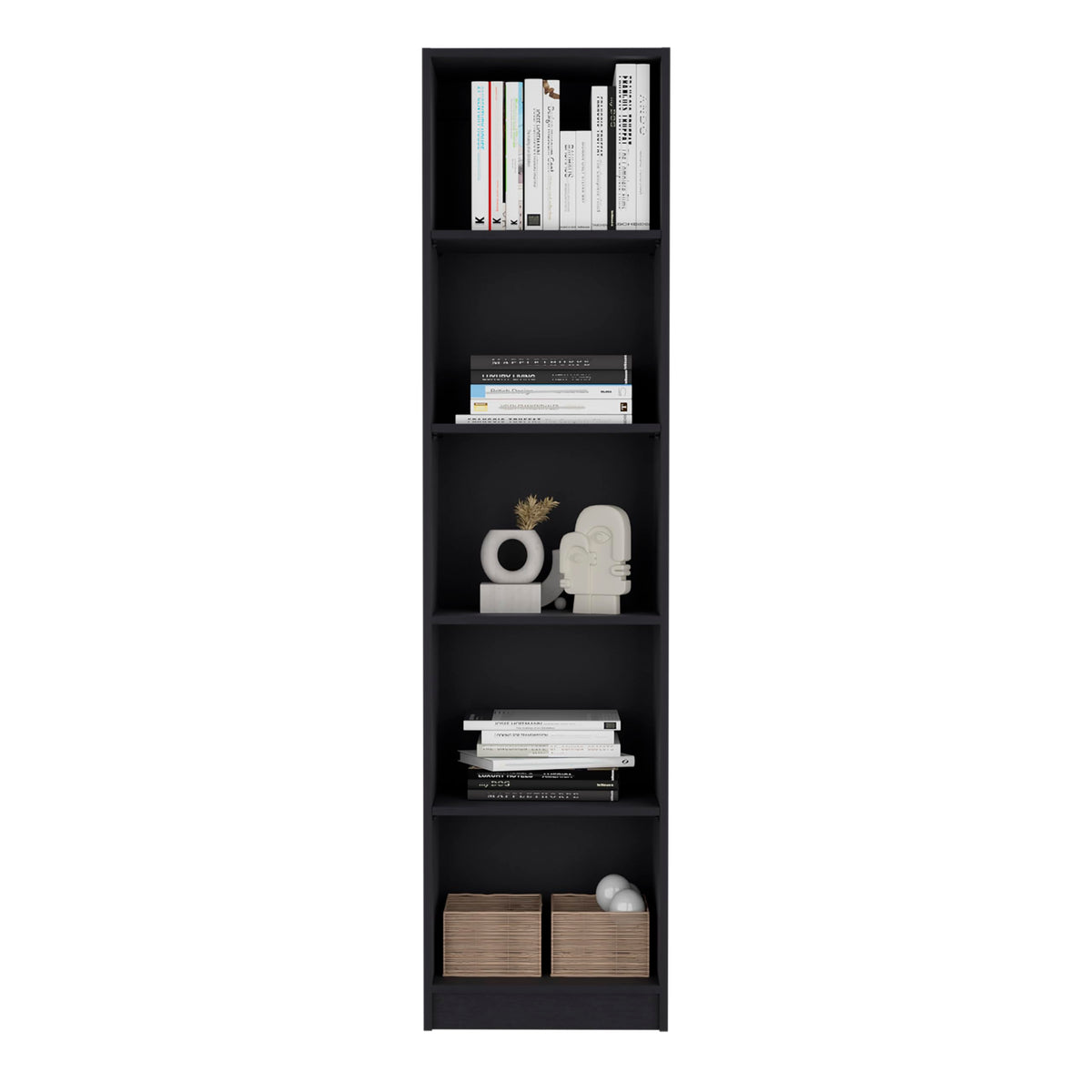 5 Tier Black Bookshelf A8418