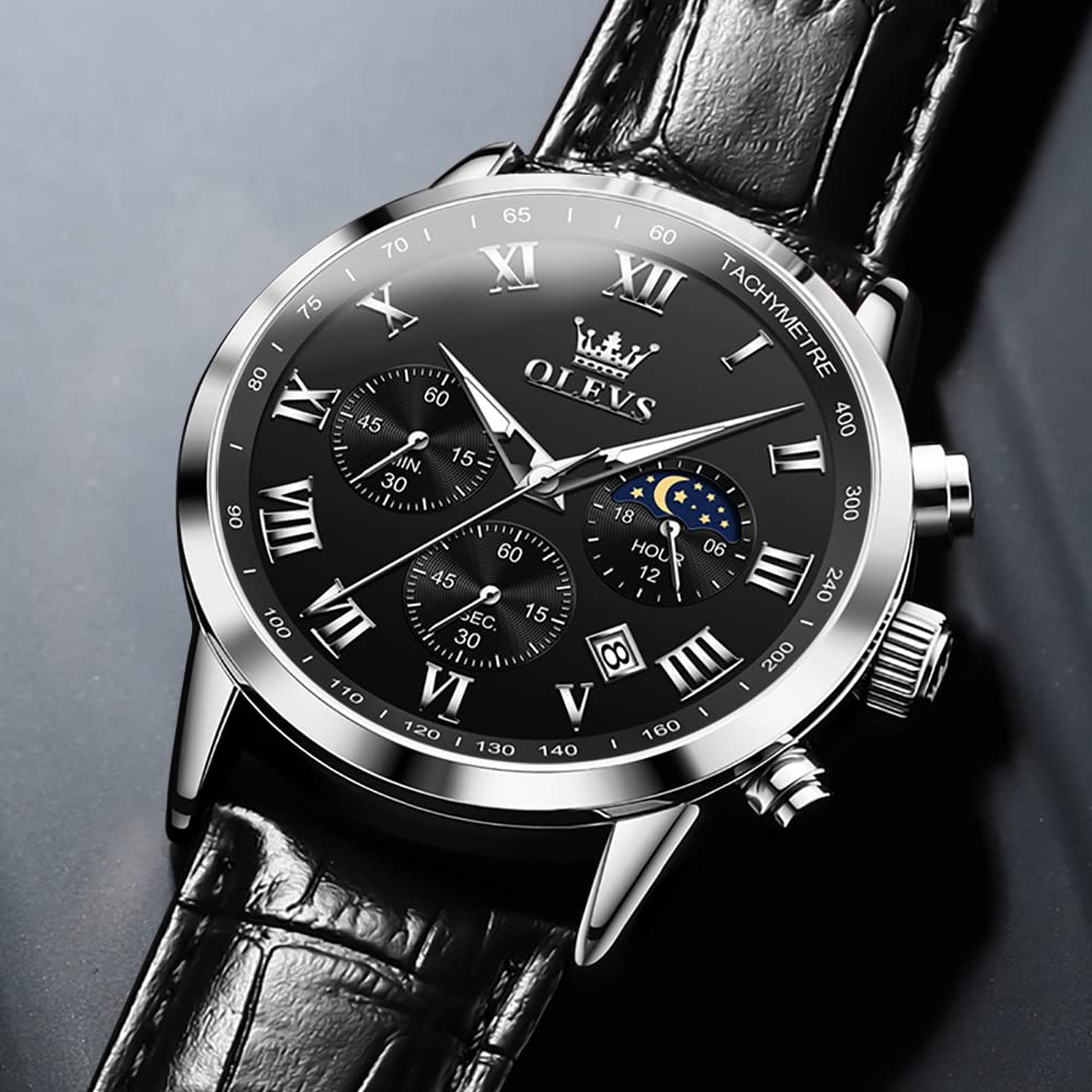 Leather Waterproof Classic Round Watch with Date N81358