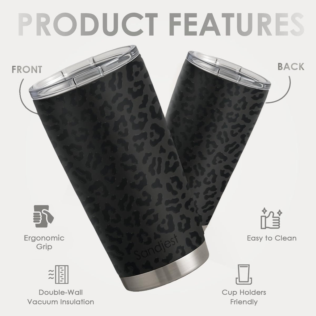 20oz Stainless Steel Insulated Leopard Print Tumbler E95672