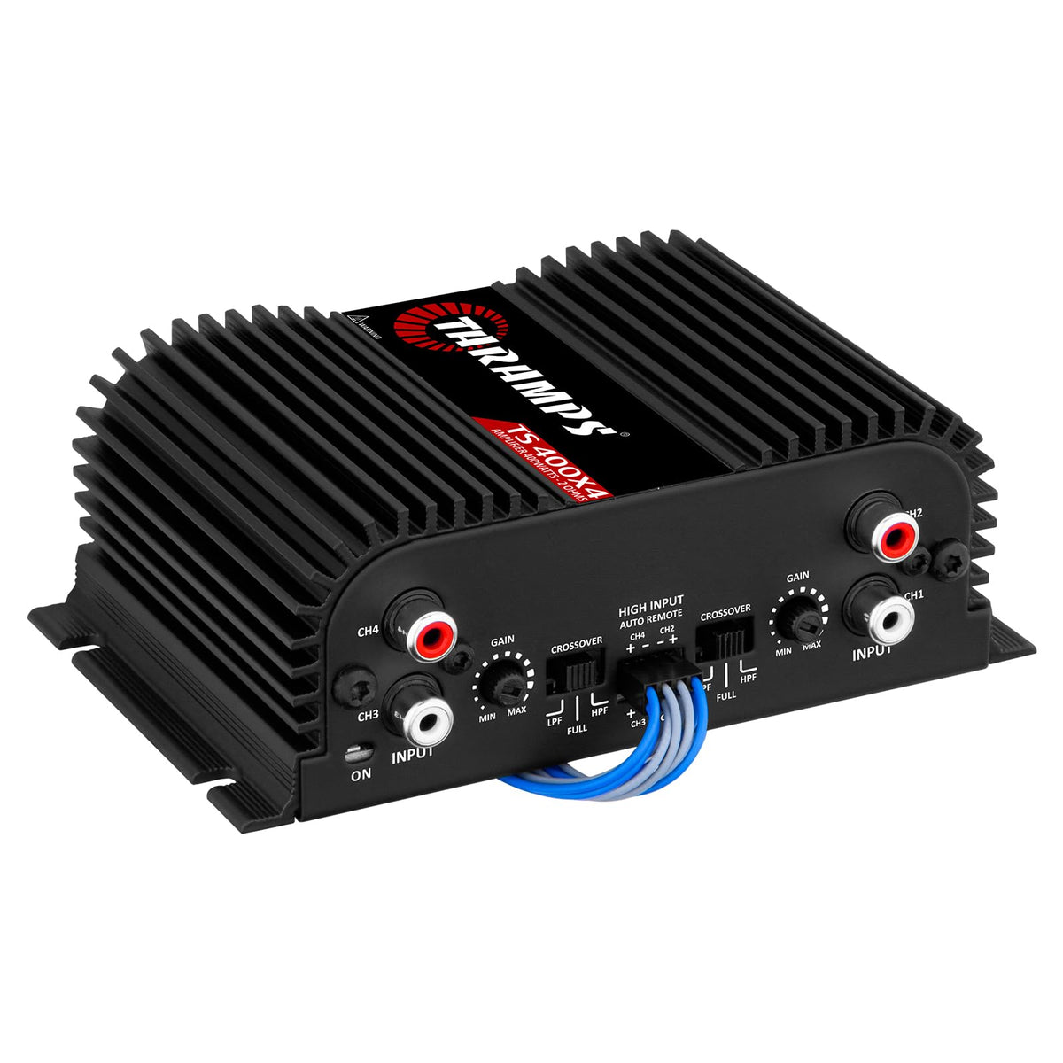 Black 2 Ohms 400W RMS 4-Channel Car Audio Amplifier E9236