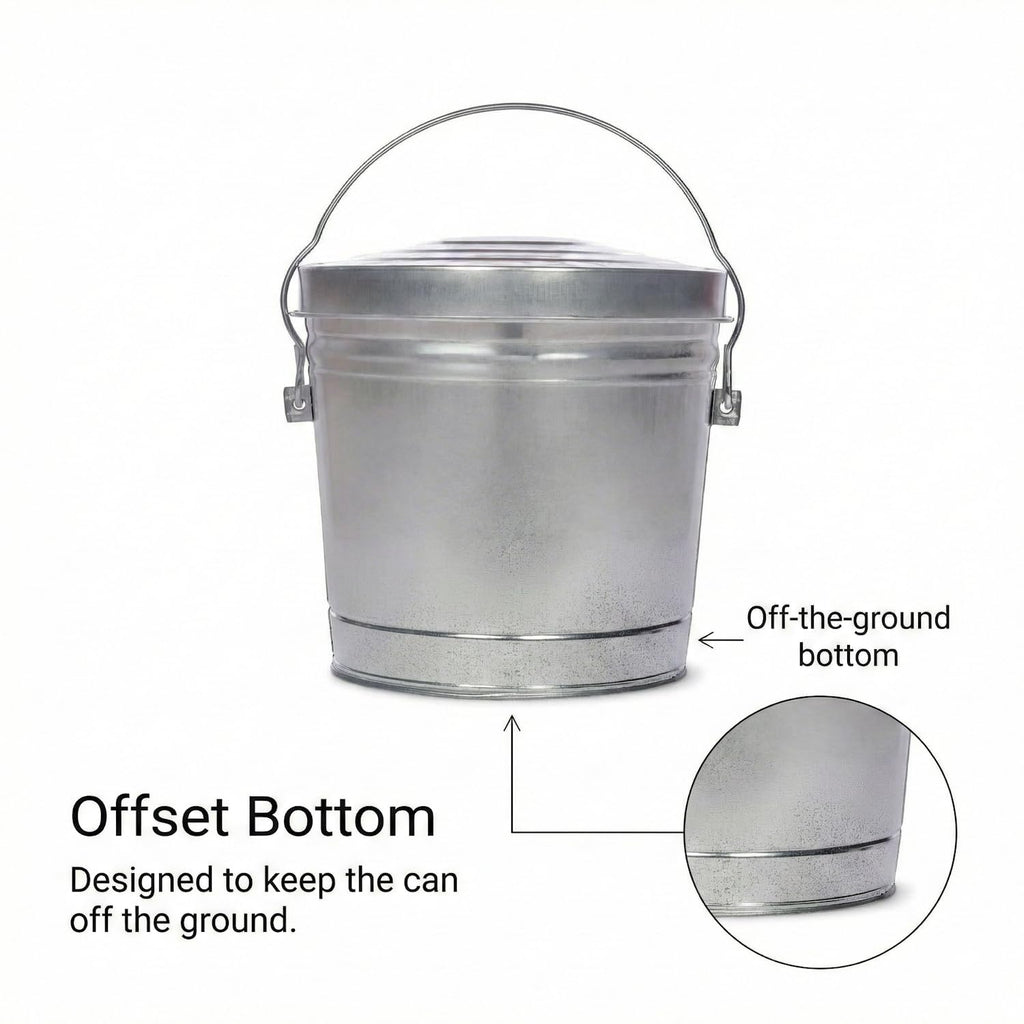 6 Gallon Galvanized Metal Trash Can with Locking Lid E362470