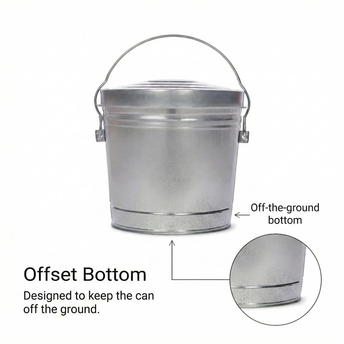 6 Gallon Galvanized Metal Trash Can with Locking Lid E362470
