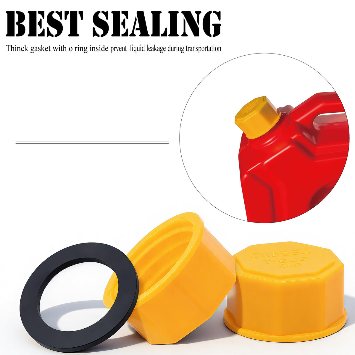 2PCS 5 Gallon Replacement Gas Can Caps Coarse Thread HDPE Y5335