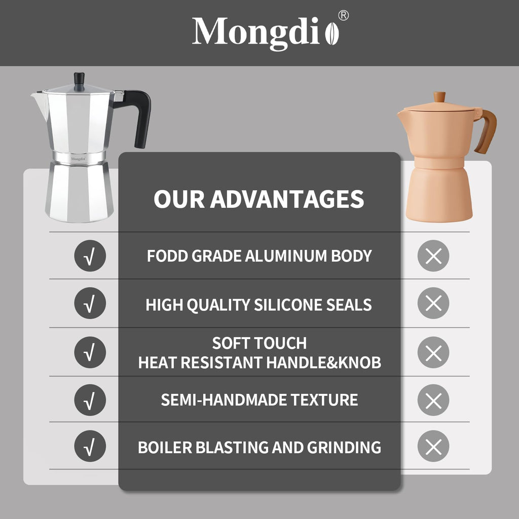 Stovetop Espresso Maker Moka Pot 10 oz Silver A302997