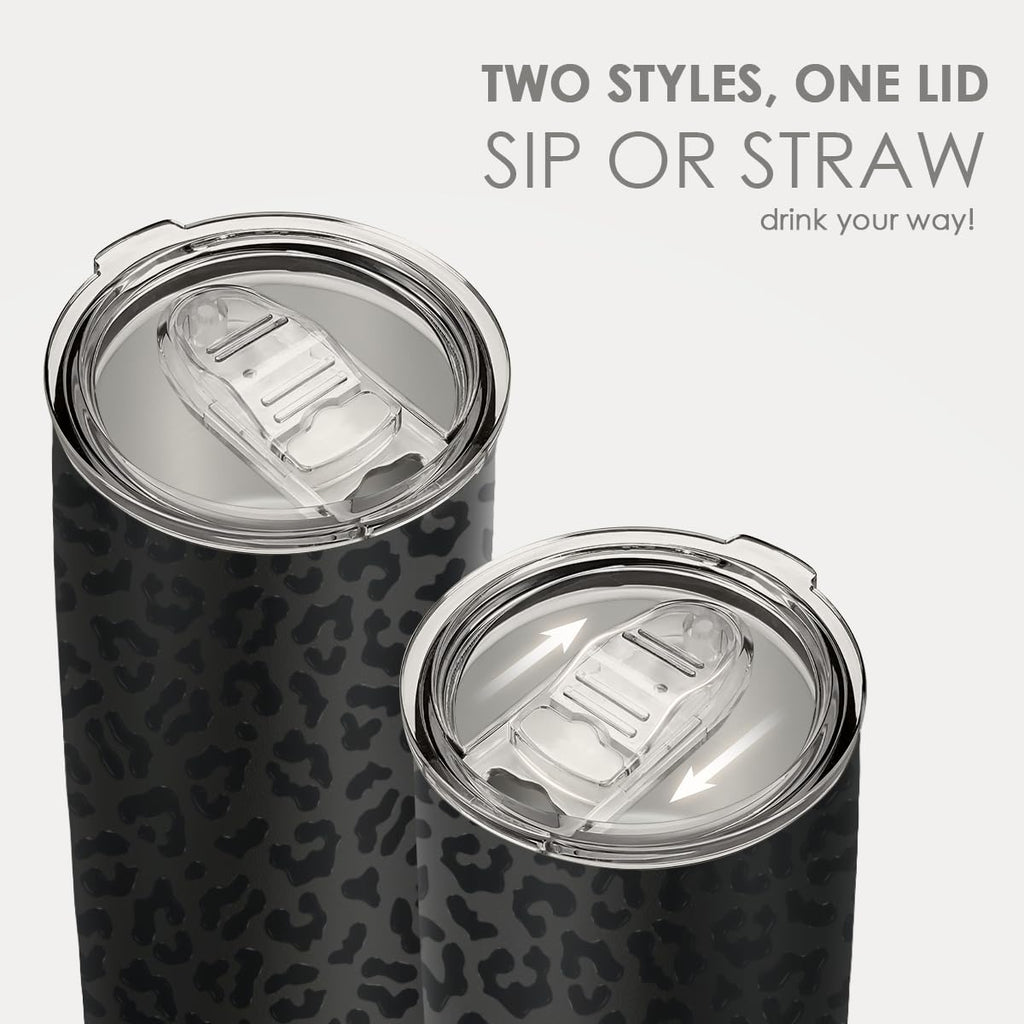 20oz Stainless Steel Insulated Leopard Print Tumbler E95672