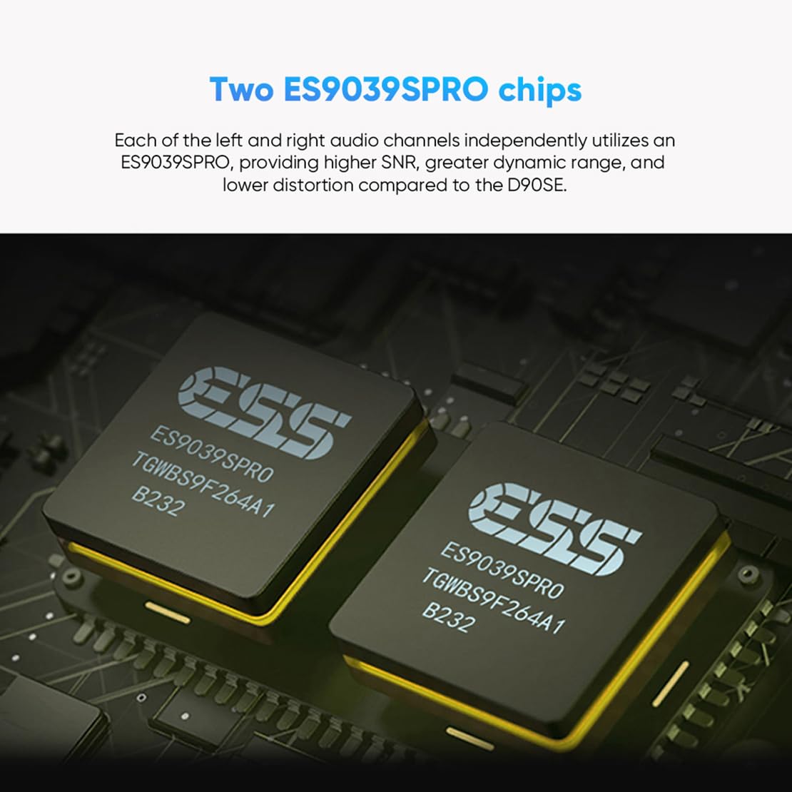 Full Balanced DAC ES9039SPRO DSD512 PCM 32bit/768kHz Black E808