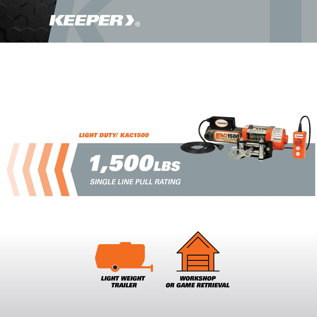 Electric Winch 110/120V AC with Remote 1500 lb. Capacity B84864