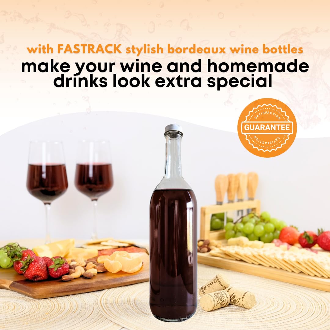 750ml Clear Glass Bottles with Lids 12-Pack I681