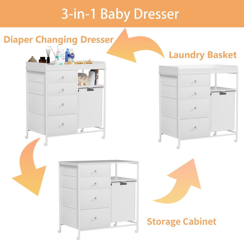 32.6" Baby Changing Station with 4 Wheels X94082