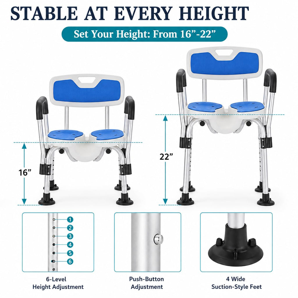 Shower Chair with Arms and Back V370
