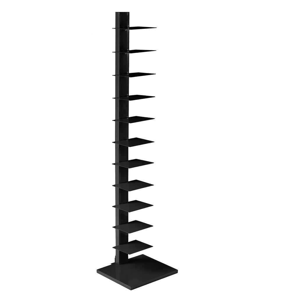 Black 12 Shelf Metal Book Tower A526813
