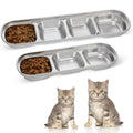 2pcs Stainless Steel Compartment Pet Food Bowls T88208