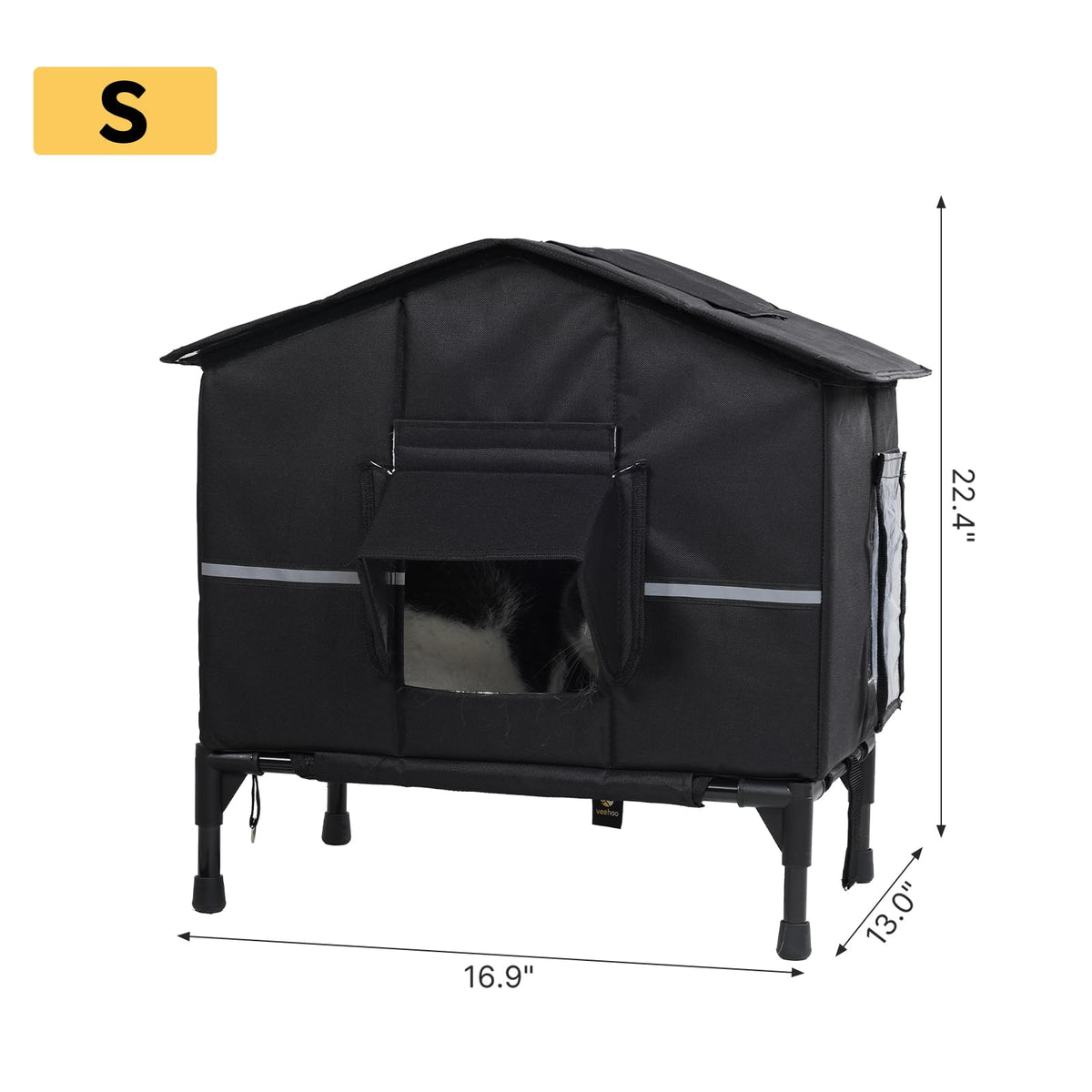 Weatherproof Elevated Insulated Outdoor Cat House F818