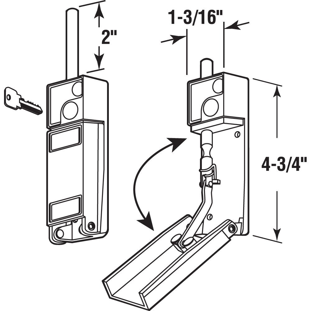 White Sliding Patio Door Keyed Bolt Lock E907669