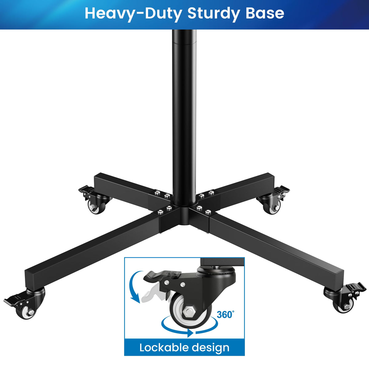Rolling TV Stand for 14-55 Inch TV, Mobile TV Cart on Wheels, Max VESA 400x400mm, Holds 66 lbs P5756
