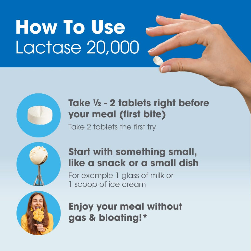 Lactase Digestive Enzymes 150 Scored Tablets E3343