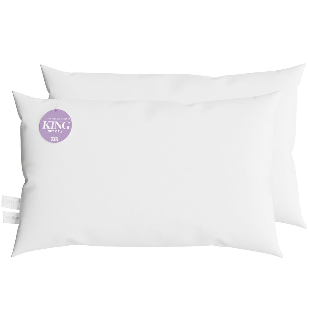 King Size Pillows Set of 2 20 x 36 Hypoallergenic Down Alternative Pillow Inserts Z882