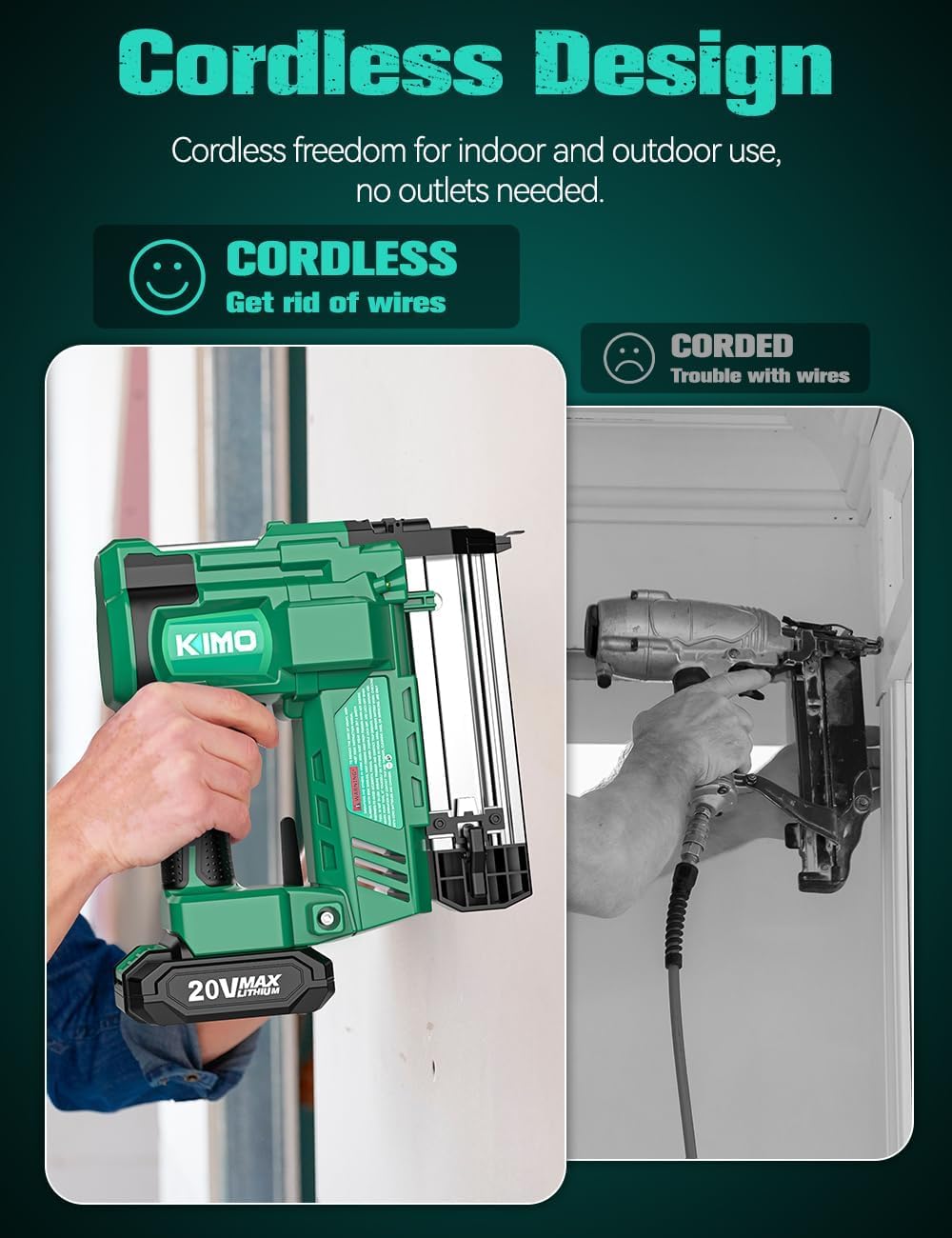 2" Cordless 18 Gauge Brad Nailer and Stapler Y35586