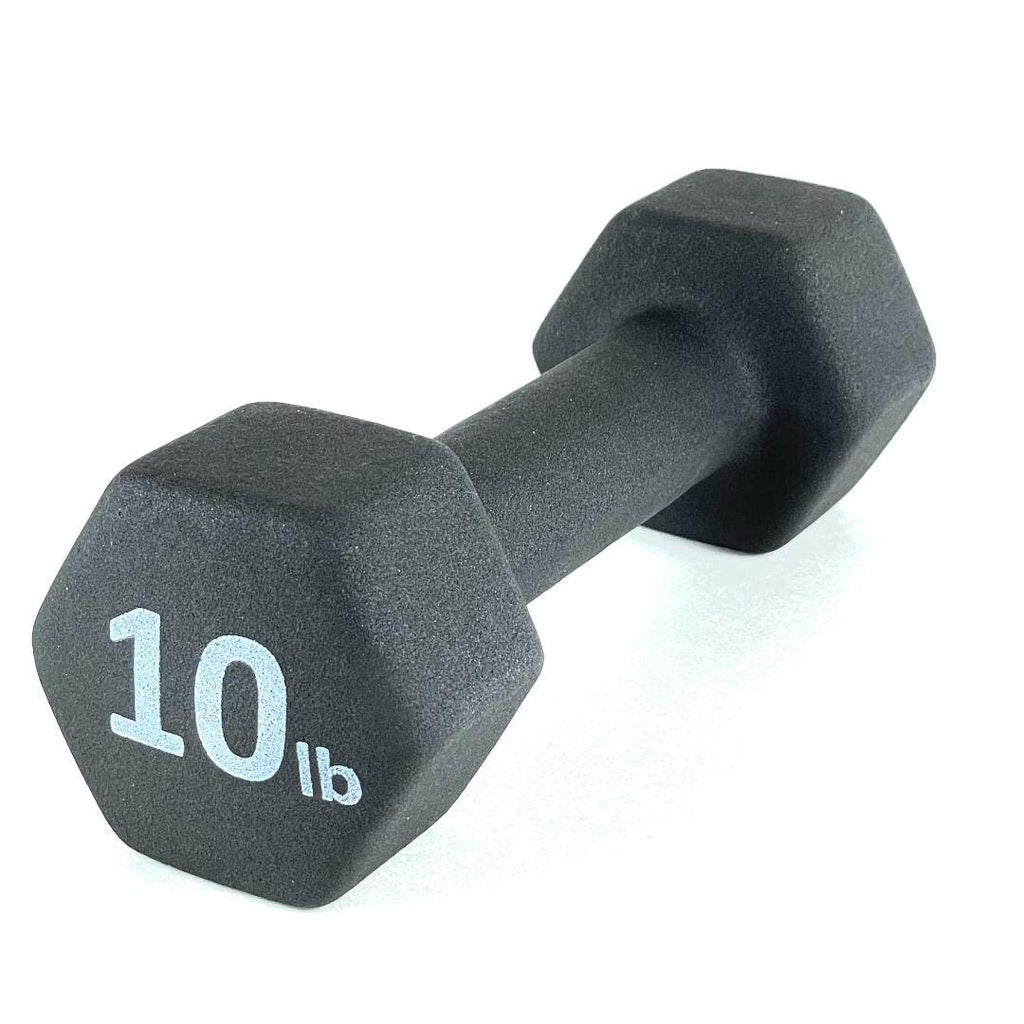 Black 10LB Set of 2 Neoprene Coated Hex Dumbbell V393135