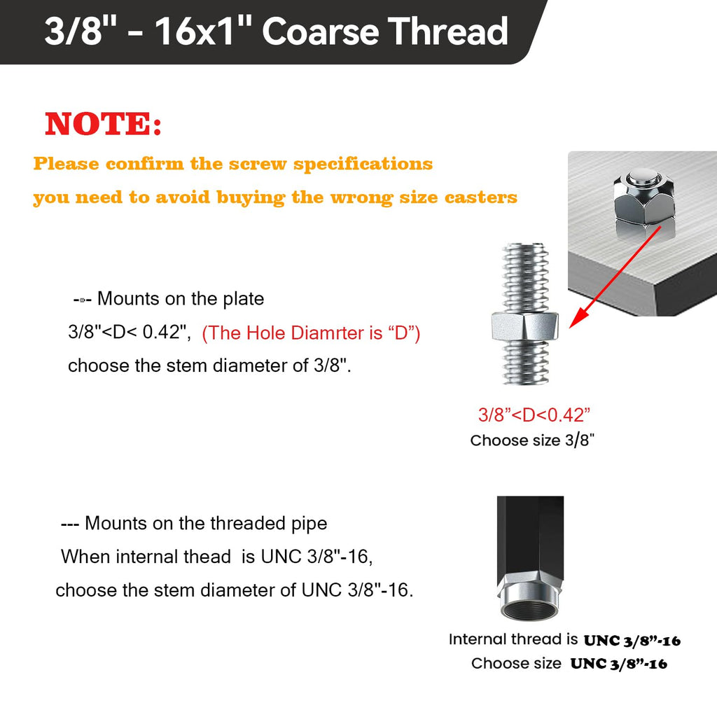 5 Inch Swivel Threaded Stem Casters Set of 4 Heavy Duty 2400lbs Black L736112