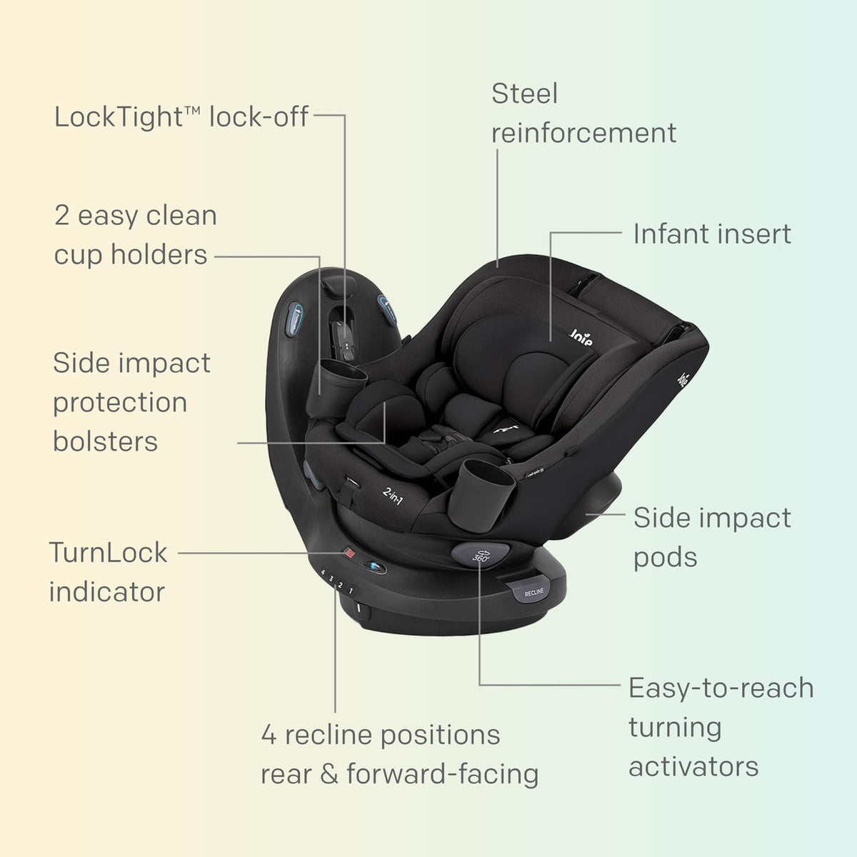2-in-1 Rotating Convertible Car Seat Q3869