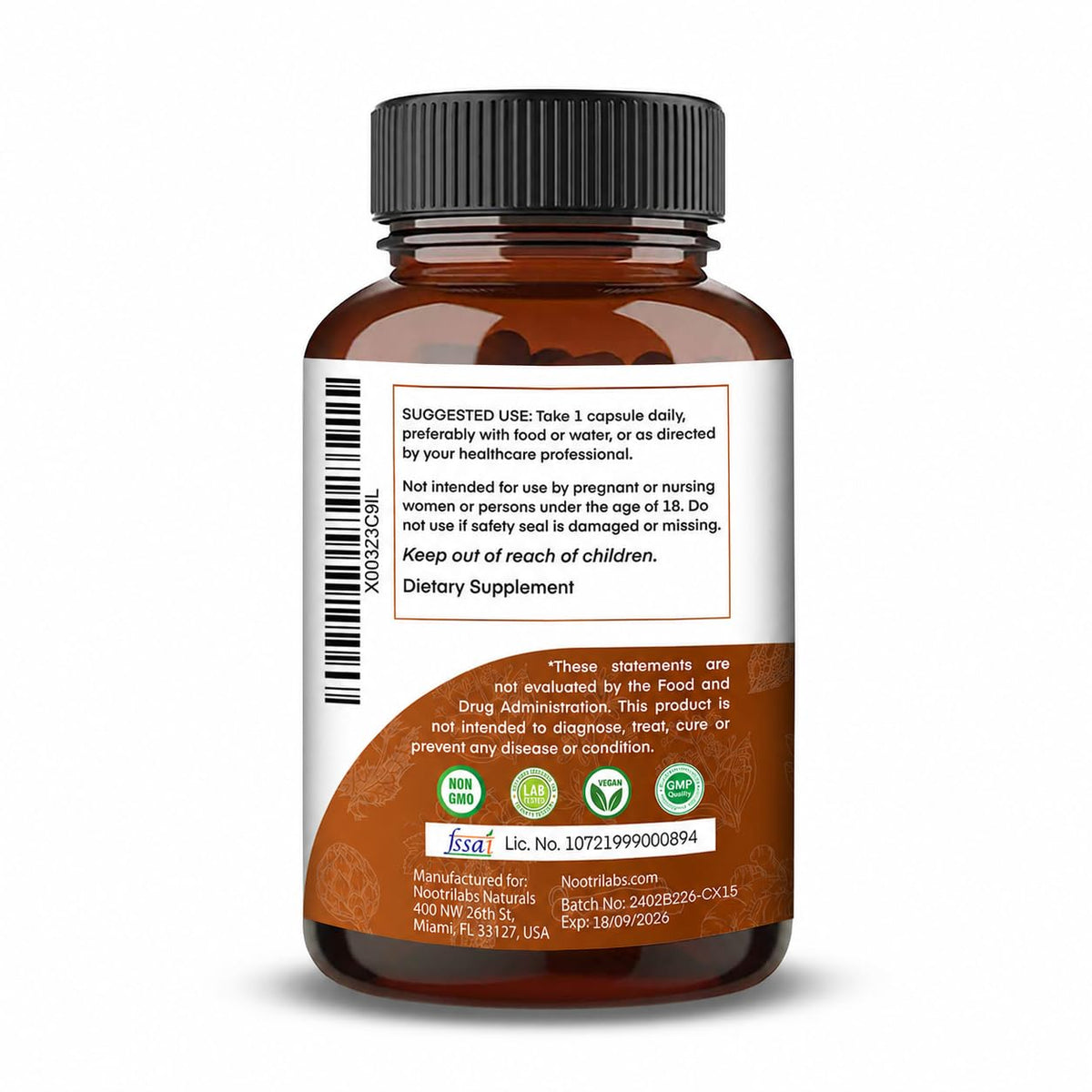 90 Vegan Capsules Ceylon Cinnamon Turmeric Apple Cider Vinegar Ashwagandha X290091