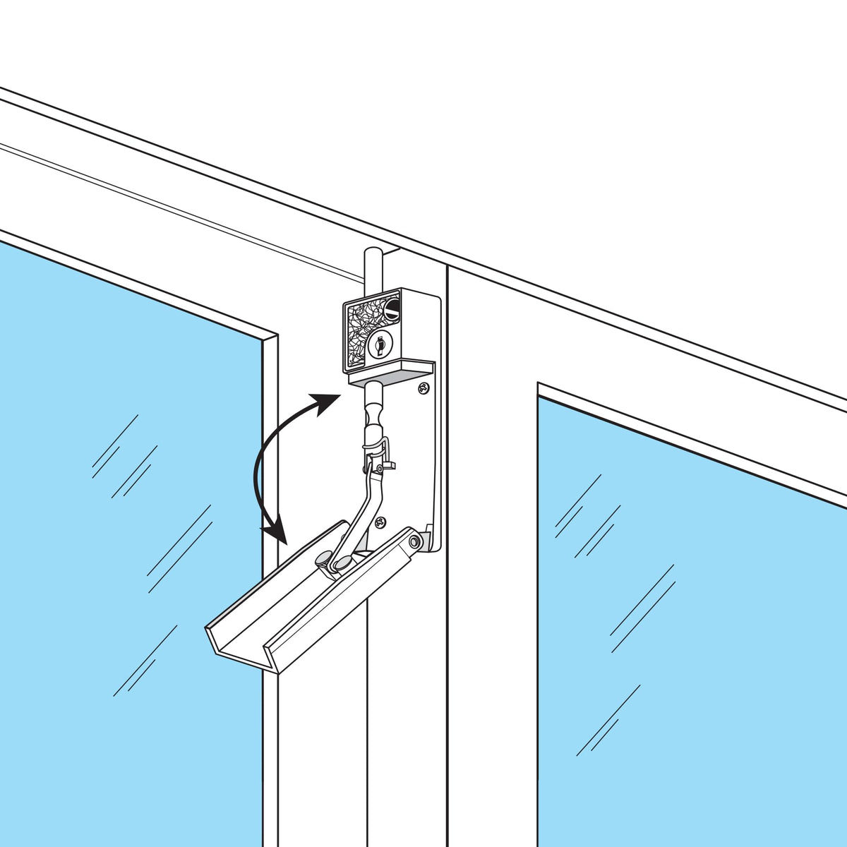 White Sliding Patio Door Keyed Bolt Lock E907669
