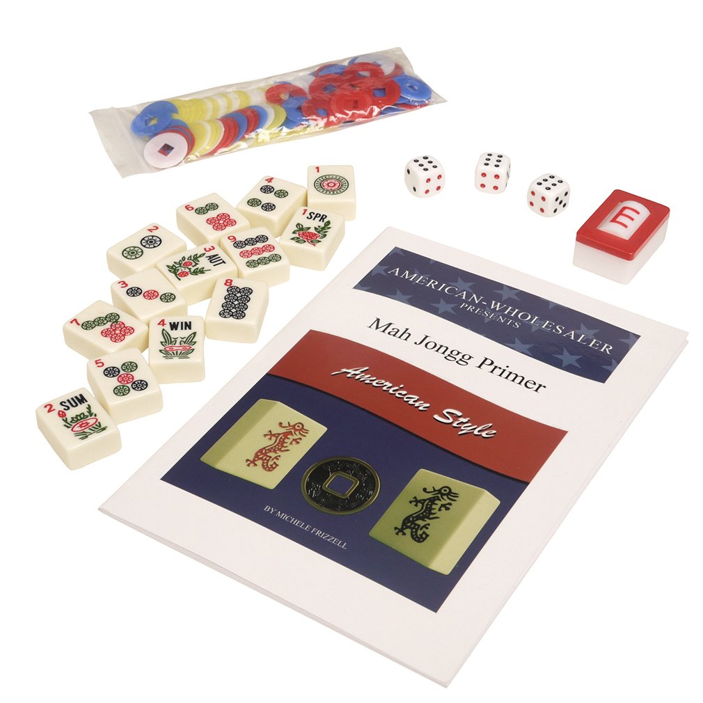 Black Paisley Mahjong Set with Soft Bag, 166 Ivory Colored Engraved Tiles, 4 All-in-One Rack/Pushers C92605