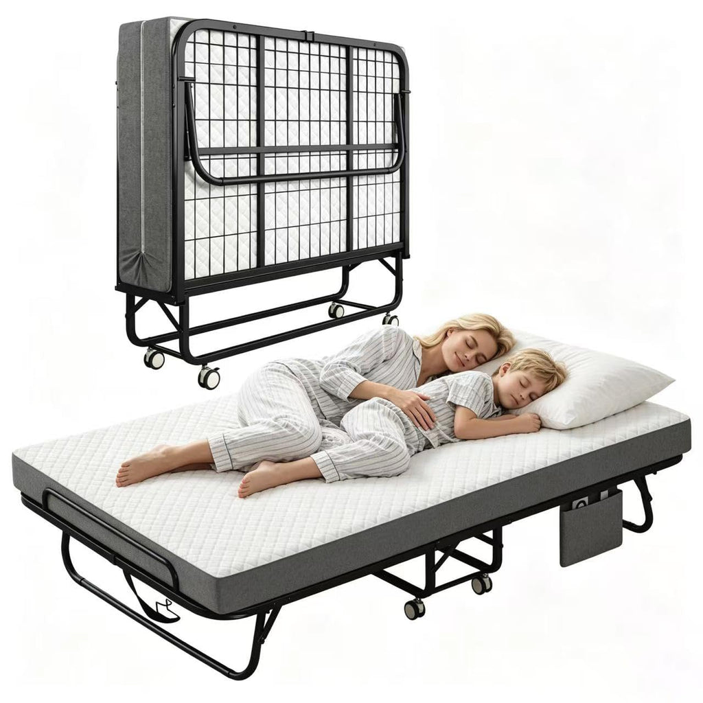 Folding Twin XL Size Bed with Memory Foam Mattress G6464