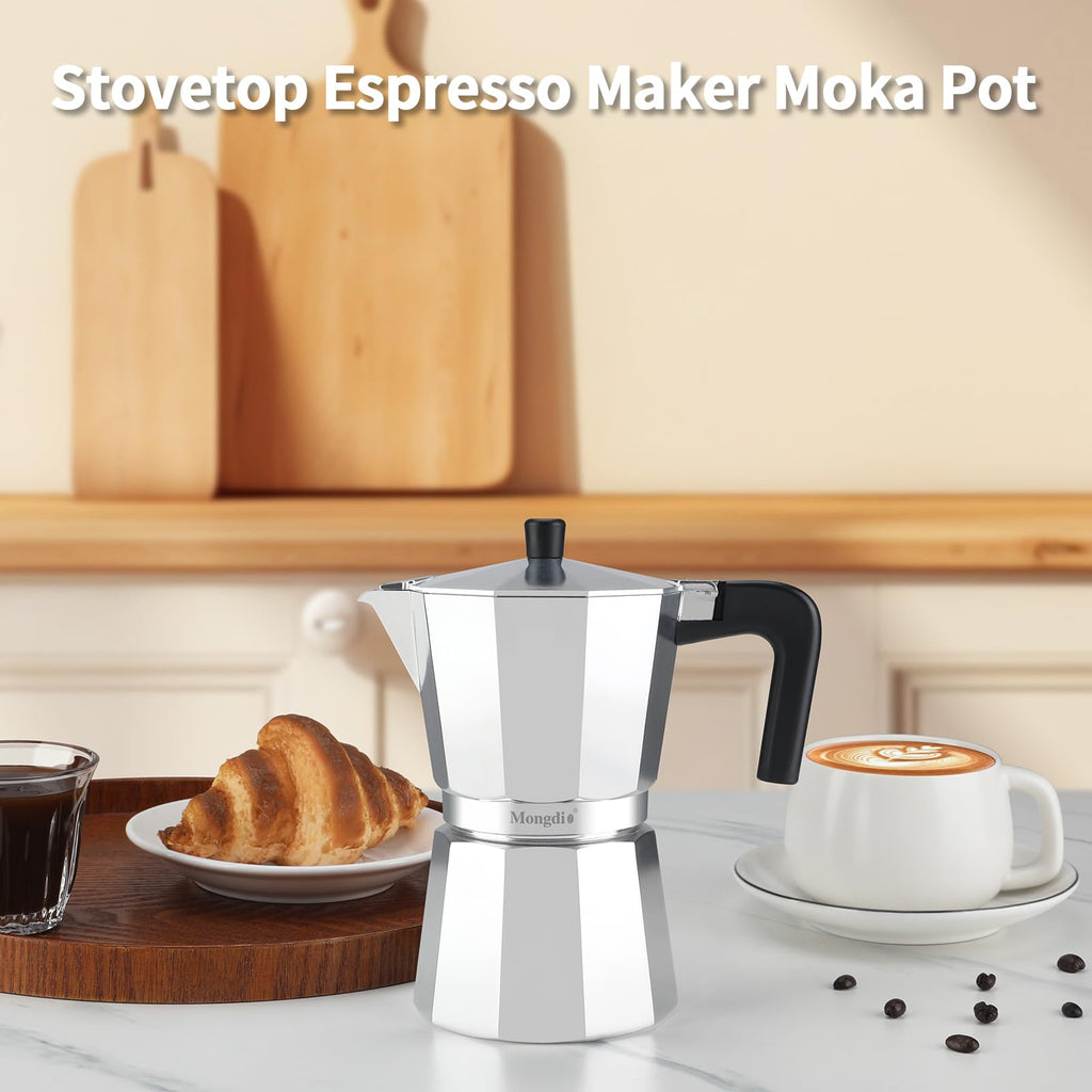 Stovetop Espresso Maker Moka Pot 10 oz Silver A302997