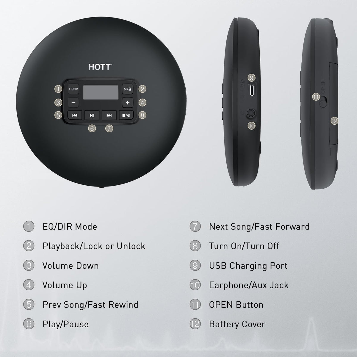 Portable CD Player with Anti-Skip Protection A1458
