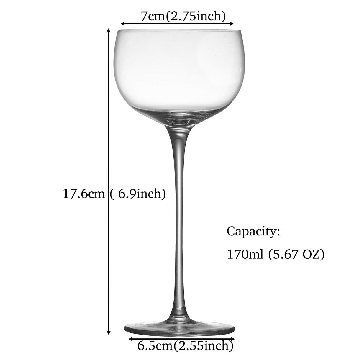 Crystal Cocktail Coupe Glasses, Set of 6 G21829