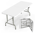 Folding Table 6ft Portable Collapsible Plastic White F700846