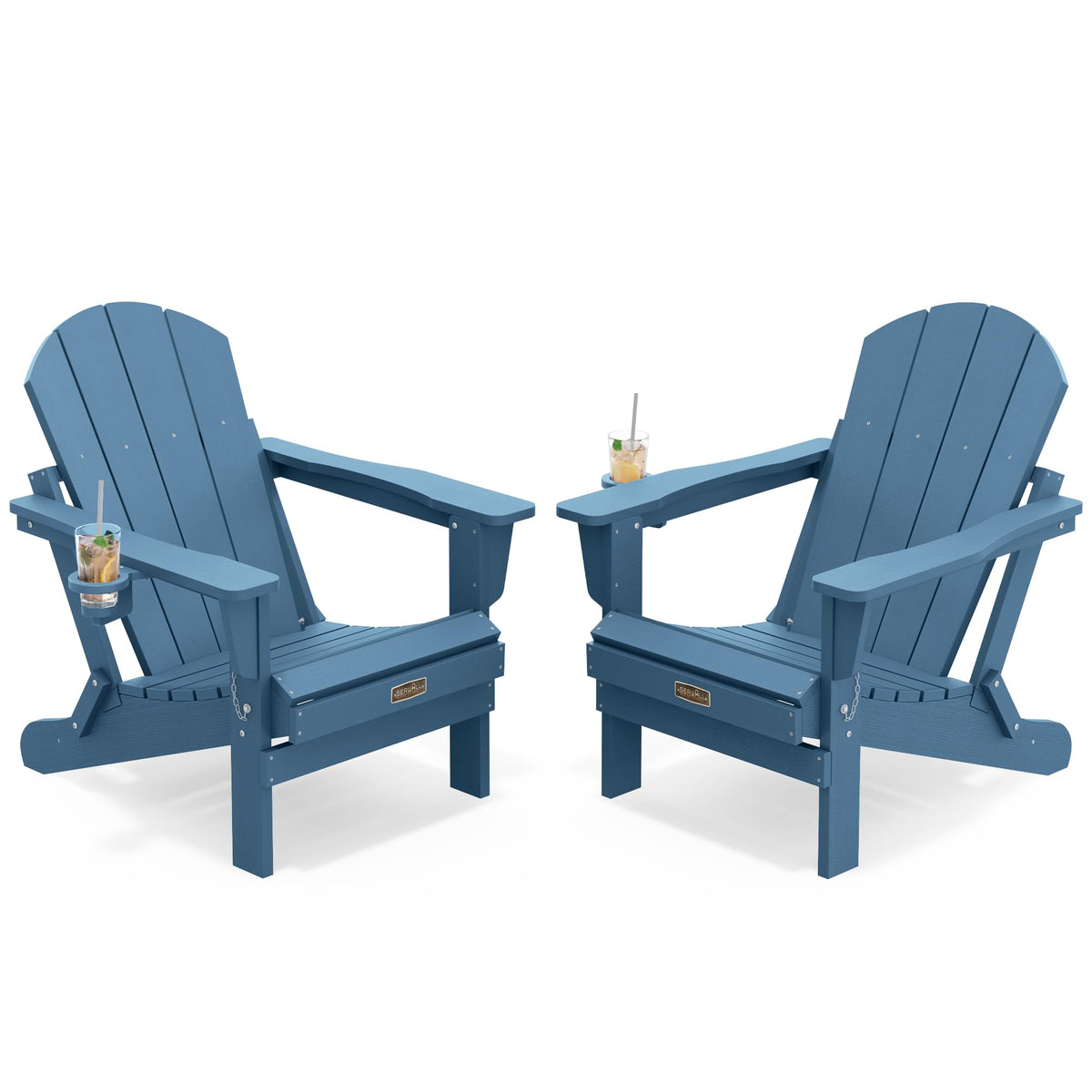 Folding Adirondack Chair Set of 2 with Cup Holder G721540