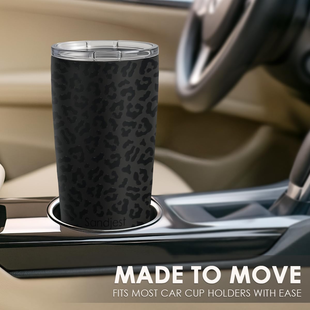 20oz Stainless Steel Insulated Leopard Print Tumbler E95672