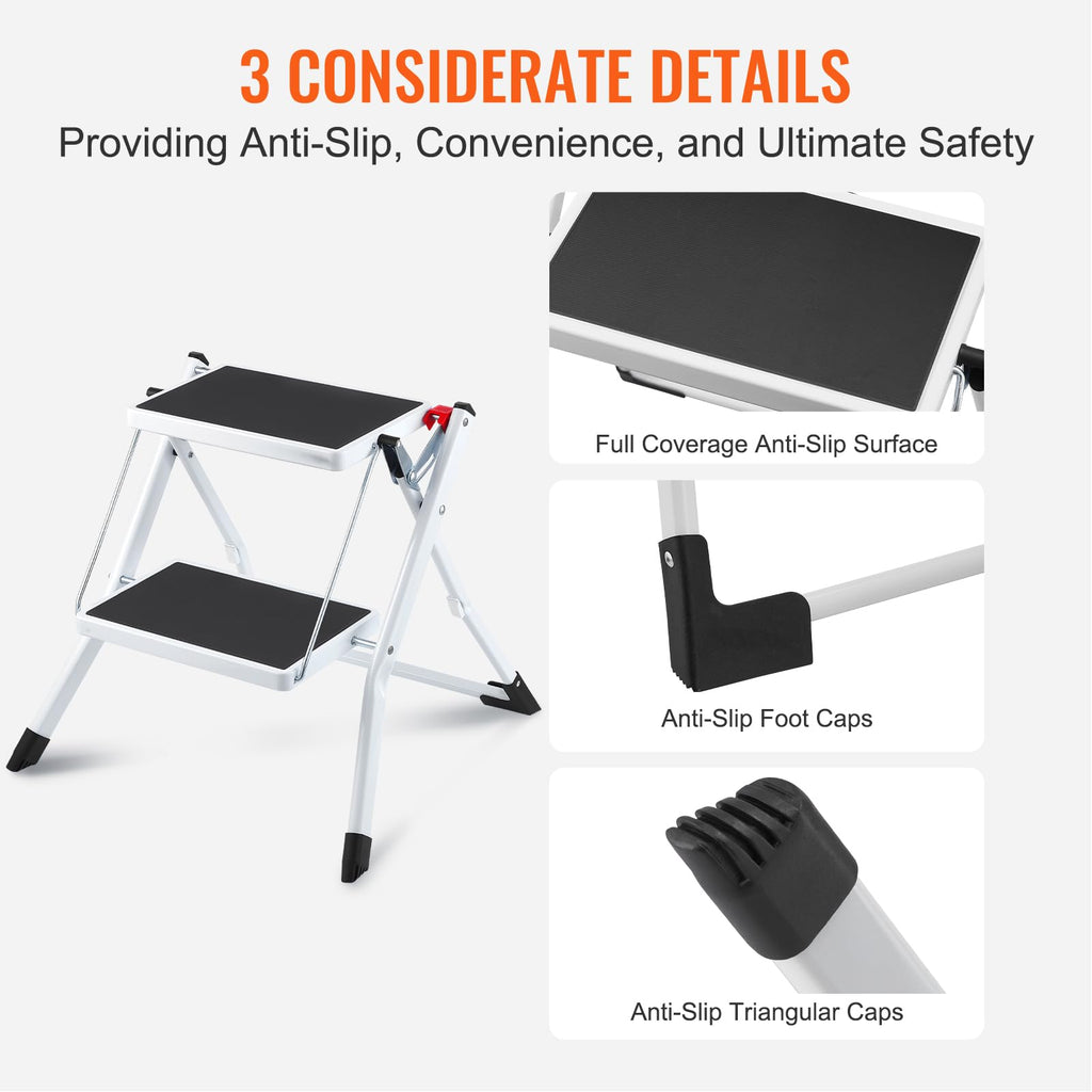 2-Step 330lbs Capacity Folding Steel Step Stool Y27162