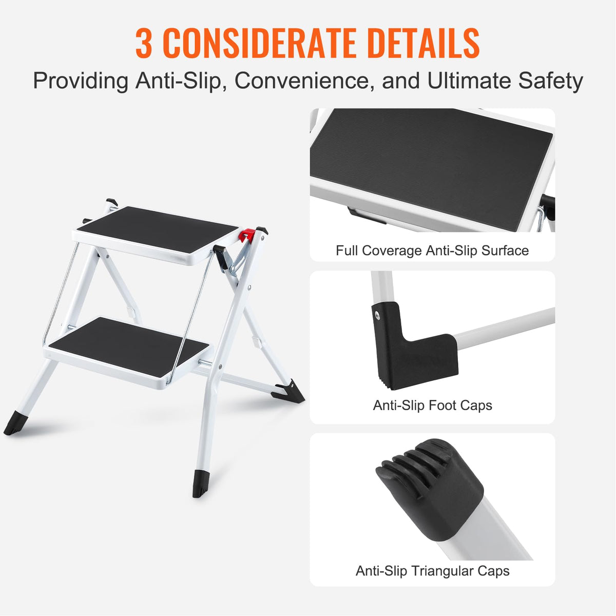 2-Step 330lbs Capacity Folding Steel Step Stool Y27162